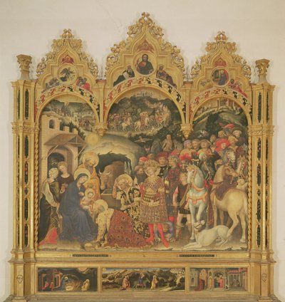 Tilbedelse av Magi-altertavlen, 1423 (tempera på panel) av Gentile da Fabriano