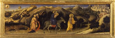 Fly til Egypt (Predella of the Adoration of the Magi, Pala Strozzi) av Gentile da Fabriano