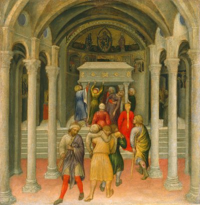 De forkrøplede og syke ble helbredet ved Saint Nicholas grav, 1425. av Gentile da Fabriano
