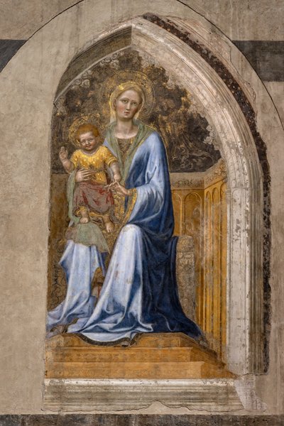 Interiøret: "Enthroned Madonna with Child and angels", av Gentile da Fabriano av Gentile da Fabriano
