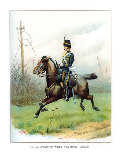 Den 10. prinsen av Wales eier kongelige husarer, c1890. av Geoffrey Douglas Giles