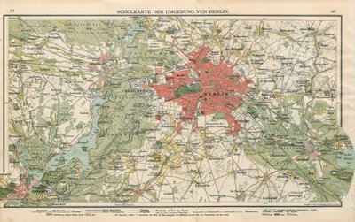 Skolekart over området rundt Berlin av Geographische Anstalt von Velhagen und Klasing