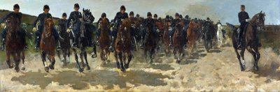 "Cavalry" (Cavalry) Maleri av George Hendrik Breitner (1857-1923) - 1883-1888 - Olje på lerret Dim 137x337 cm Gemeentemuseum Den Haag (Haag) Nederland av Georg Hendrik Breitner
