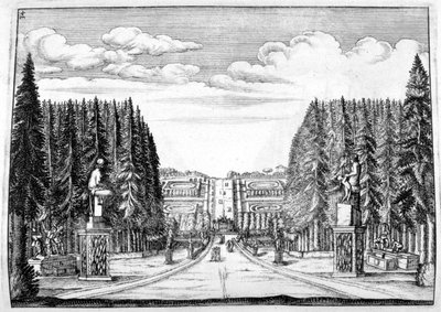 Slott og hagedesign, 1664 av Georg Andreas Bockler