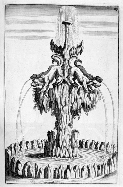 Fontene med hundedesign, 1664 av Georg Andreas Bockler