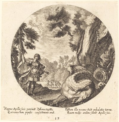 Apollo dreper pytonen av Georg Andreas Wolfgang the Elder
