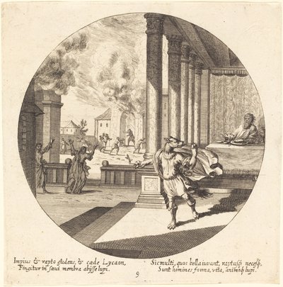 Jove gjør Lycaon til en ulv av Georg Andreas Wolfgang the Elder