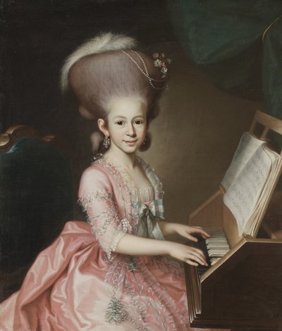 Portrett av en ung dame ved Clavichord, 1779 av Georg Anton Abraham Urlaub
