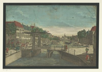 Utsikt over Bierkade i Haag av Georg Balthasar Probst (possibly)