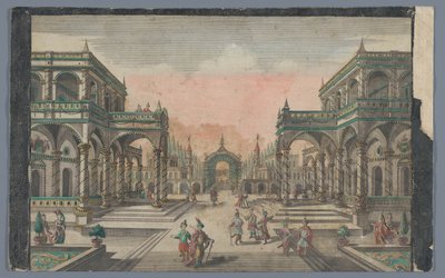 Utsikt over en allé mot en sypresshage i Konstantinopel Lust-Gänge des Groß-Sultans har fått dem Cypressen Garten av Georg Balthasar Probst (possibly)