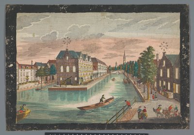 Utsikt over De Geer-lageret i Delft Prospect des Zeug-Hausses, innerhalb der Stadt Delft (tittel på objekt) av Georg Balthasar Probst (possibly)