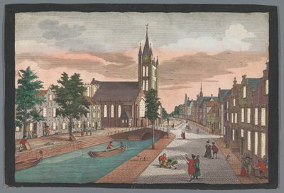 Utsikt over den gamle kirken i Delft Prospect der Alten Kirche, der Stadt Delft (tittel på objekt) av Georg Balthasar Probst