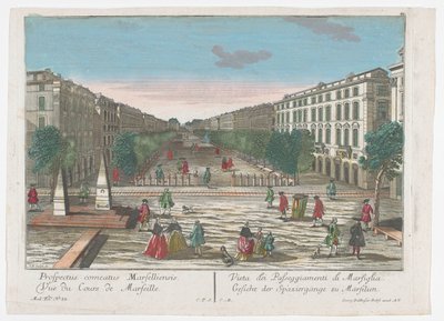 Utsikt over en promenade i Marseille Utsikt over turene i Marseille (tittel på objekt) Marseille (serietittel) av Georg Balthasar Probst