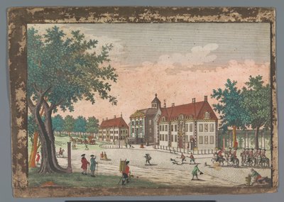 Utsikt over Huis ten Bosch-palasset i Haag Gesicht des Lust-Hausses Orange Hall (tittel på objekt) Haag (serietittel) av Georg Balthasar Probst