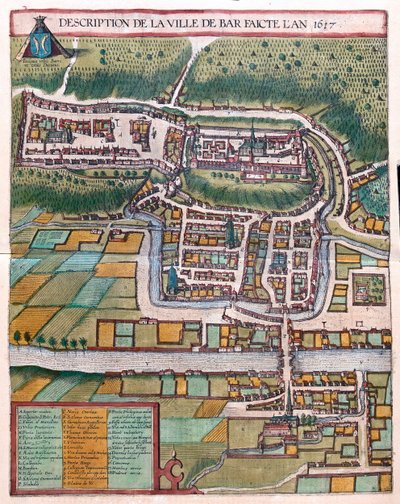 Bar le Duc, Frankrike - i #39;Civitates Orbis Terrarum#39; av Georg Braun, Köln 1617 av Georg Braun