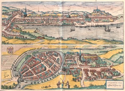 Flensburg - Itzehoe, Tyskland - i #39;Civitates Orbis Terrarum#39; av Georg Braun, Köln 1617 av Georg Braun
