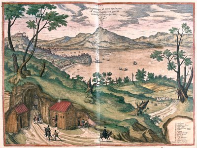Napolibukten og Vesuvio - i #39;Civitates Orbis Terrarum#39; av Georg Braun, Köln 1617 av Georg Braun