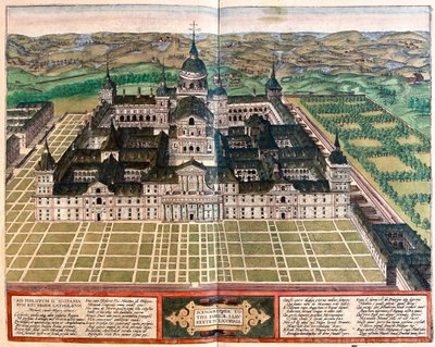 Kloster (kong Filip IIs palass), Spania - i #39;Civitates Orbis Terrarum#39; av Georg Braun, Köln 1617 av Georg Braun