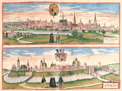 Nysa - Legnica, Polen - i #39;Civitates Orbis Terrarum#39; av Georg Braun, Köln 1617 av Georg Braun