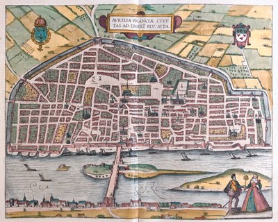 Orleans - Frankrike, i #39;Civitates Orbis Terrarum#39; av Georg Braun, Köln 1617 av Georg Braun