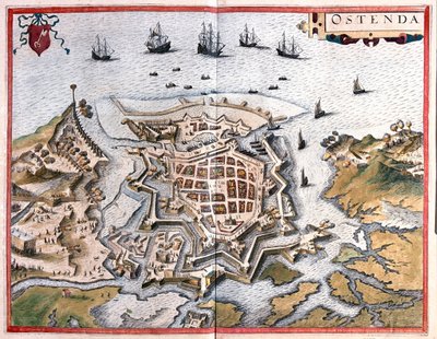 Oostende, Belgia- i #39;Civitates Orbis Terrarum#39; av Georg Braun, Köln 1617 av Georg Braun
