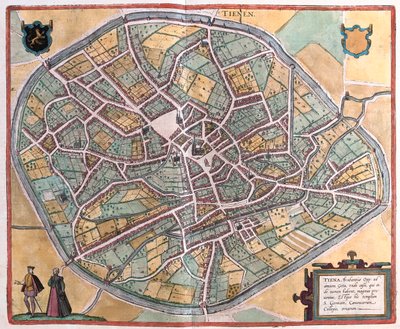 Tienen, Belgia, i #39;Civitates Orbis Terrarum#39; av Georg Braun, Köln 1617 av Georg Braun