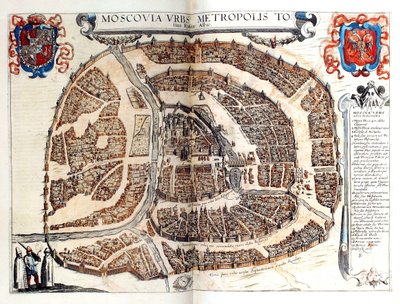 Kart over Moskva, 1572 av Georg Braun und Franz Hogenberg