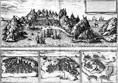 Utsikt over Aden, Mombaza, Quiloa og Cefala, fra Georg Brauns 