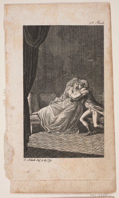 Illustrasjon med kjærestepar av Georg Christian Schule