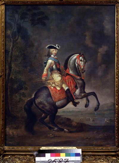Portrett av storhertug Peter III (1728-1762) (Portrett av storhertug Peter III). Maleri av Georg Christoph Grooth (1716-1762), olje på lerret av Georg Christoph Grooth