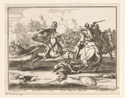 Rytterkamp mot osmanere Ryttere (serietittel) av Georg Conrad Bodenehr
