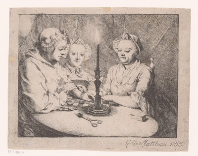 Damer leker ved levende lys av Georg David Matthieu