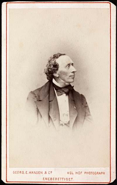 Portrett av Hans Christian Andersen (1805-1875), av Hansen, Georg Emil (1833-1891). Fotografi, c. 1871. Privat samling av Georg Emil Hansen