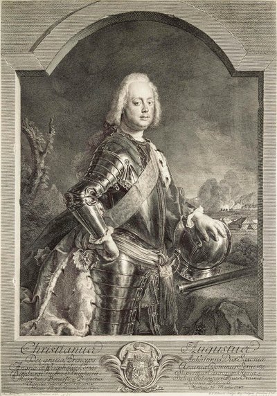 Portrett av Christian August, prins av Anhalt-Zerbst 1690-1747, 1750. av Georg Freidrich Schmidt