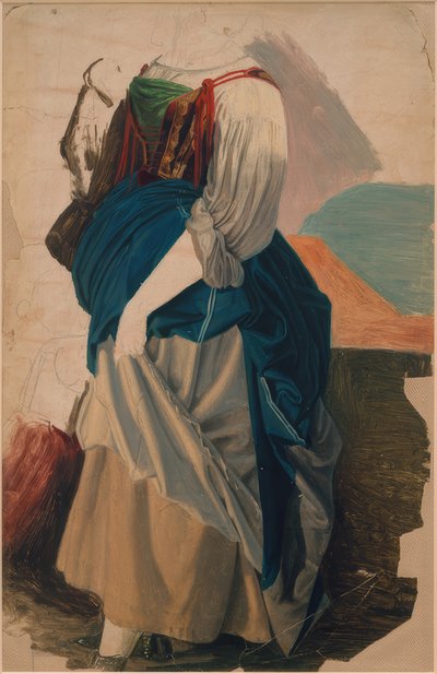 Kjolestudie av en italiensk kvinne av Georg Friedrich August Lucas
