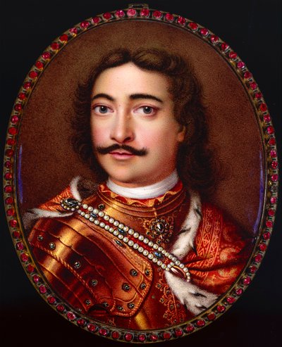 Portrett av keiser Peter I den store 1672-1725. av Georg Friedrich Dinglinger