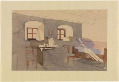 Et soverom med innfallende lys av Georg Friedrich Kersting