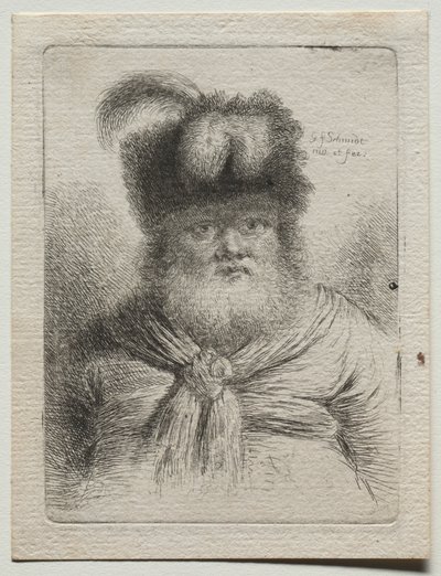 Gammel mann i pelshatt av Georg Friedrich Schmidt