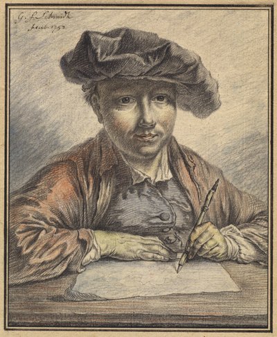 Selvportrettskisse av Georg Friedrich Schmidt