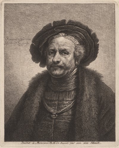 Selvportrett av Rembrandt av Georg Friedrich Schmidt, after Rembrandt van Rijn