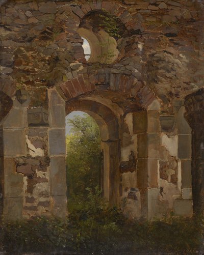 Port i ruinene av Holy Cross Monastery nær Meissen av Georg Heinrich Crola