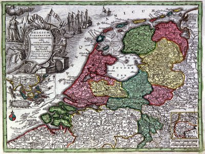 Kart over Holland av Georg Matthäus Seutter