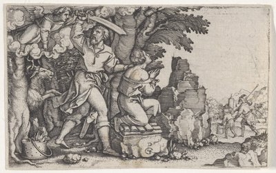 Abrahams offer, fra historien om Abraham. av Georg Pencz