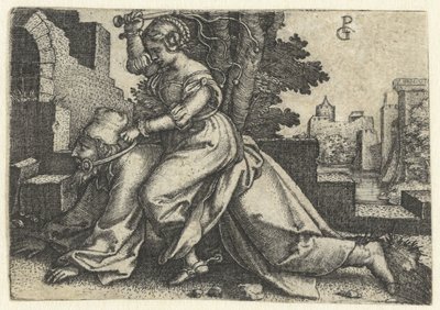 Aristoteles en Phyllis (Campaspe) av Georg Pencz