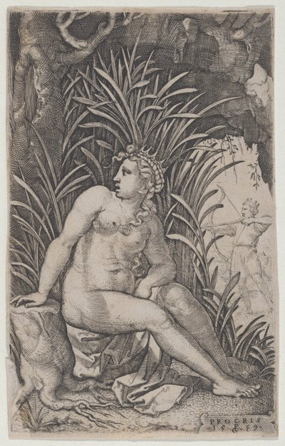 Cephalus og Procris, fra The Greek Heroines, 1539., 1539. av Georg Pencz