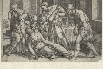 Collatinus og Brutus ved den døende Lucretia Historier fra tidlig romersk historie (serietittel) av Georg Pencz