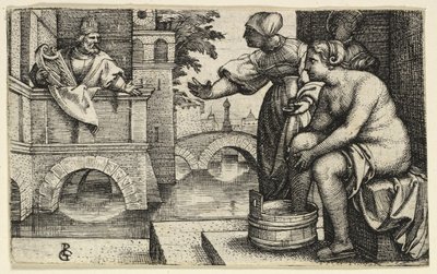 David observerer Batseba av Georg Pencz