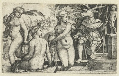 Diana gjør Acteon til en hjort for straff av Georg Pencz