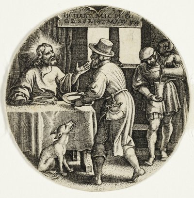 Feeding the Hungry, fra The Seven Acts of Mercy av Georg Pencz