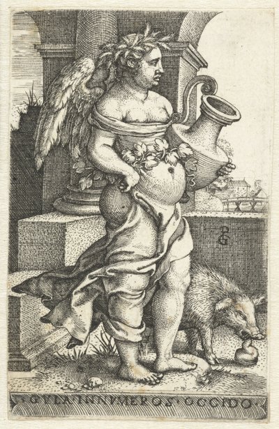 fråtsing (Gula) Gvla innvmeros occido (tittel på objekt) Seven Deadly Sins (serietittel) av Georg Pencz
